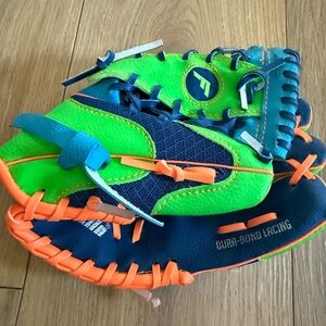 Kids Neon Green and Blue baseball mit